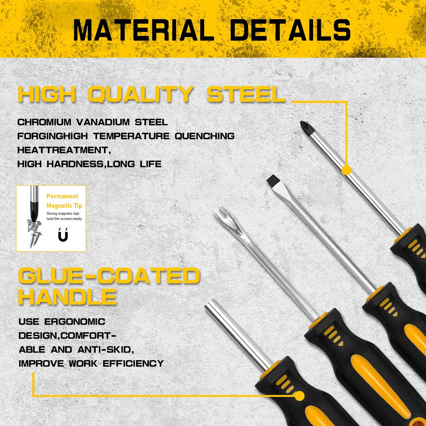 53-PC Magnetic Screwdriver Set with Spudger & Magnetizer - Precision Screwdriver Set,Cr-V Steel Tools for Electronics, Furniture, Cars - All-in-One Repair Kit in Durable Case..
