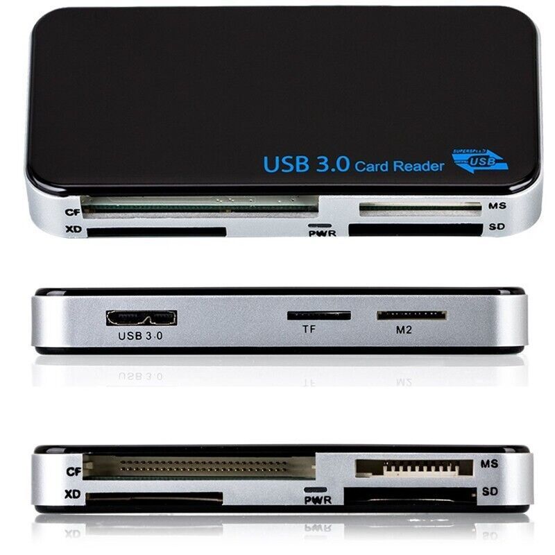 USB 3.0 Memory Card Reader Adapter 5GBPS Fit For CF/TF/SD/Micro SD/XD/M2/MS Card.