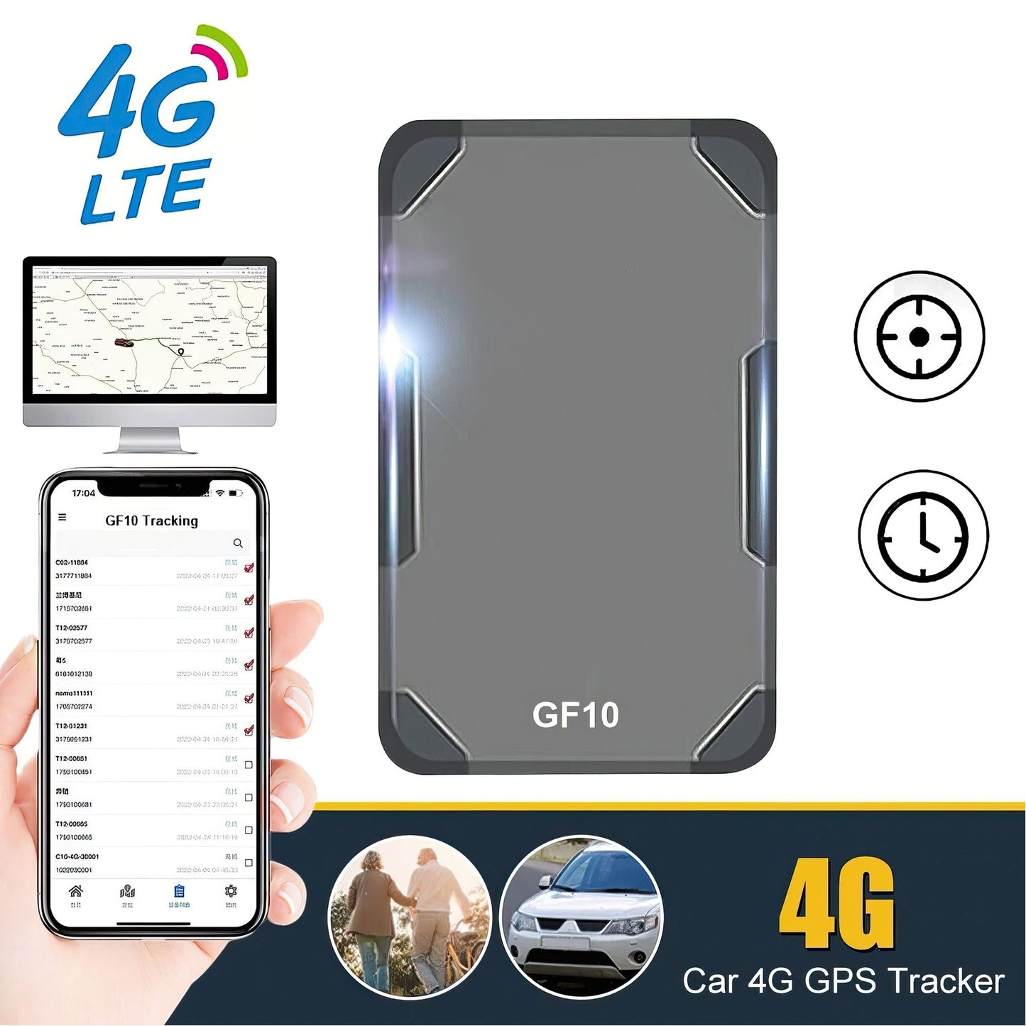 GPS Tracking Device for Cars with Waterproof Case + Magnetic Mount.