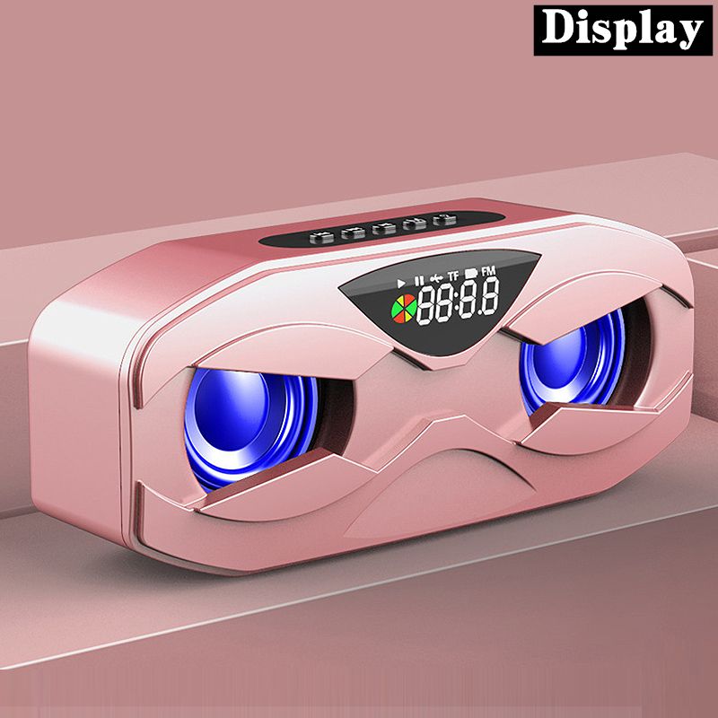 M8 Cool Robot Design Bluetooth Speaker LED Rhythm Flash Wireless Loudspeaker FM Radio Alarm Clock TF Card Support Subwoofer.