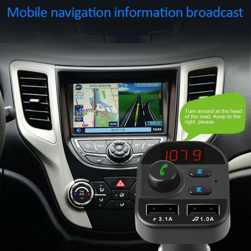 FM Transmitter Bluetooth 5.1 – Car Wireless MP3 Adapter with Dual USB Charger - GoTypical