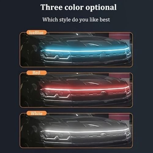 (FST - KH - 515)Upgrade Your Vehicle with a Universal 12V, 10W Start - Scan Car LED Hood Light White 70In Dynamic Daytime Running Light! - GoTypical