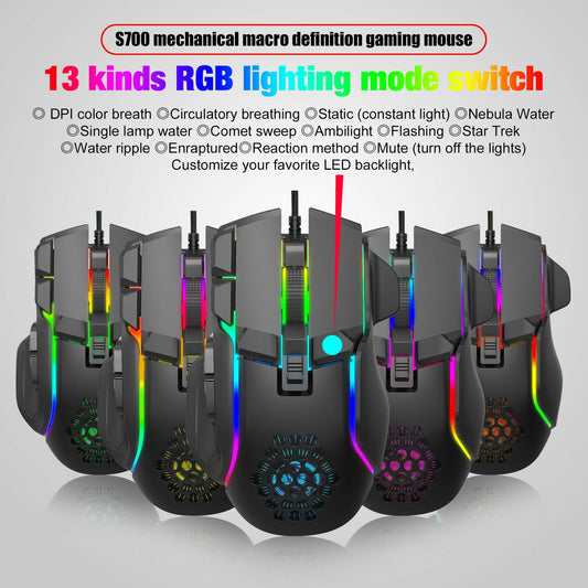 Gaming Mouse – . S700 Programmable RGB Lighting 12800 DPI - GoTypical