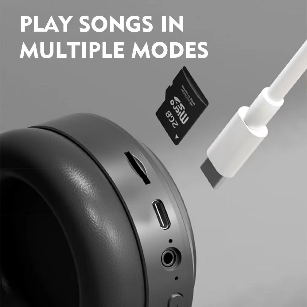 Head mounted wireless Bluetooth earphones for gaming, esports, 3D card insertion, foldable computer earphones, universal - GoTypical