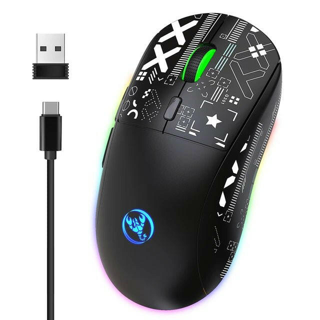 HXSJ T90 Wireless Mechanical Gaming Mouse – 3600DPI RGB Ergonomic - GoTypical
