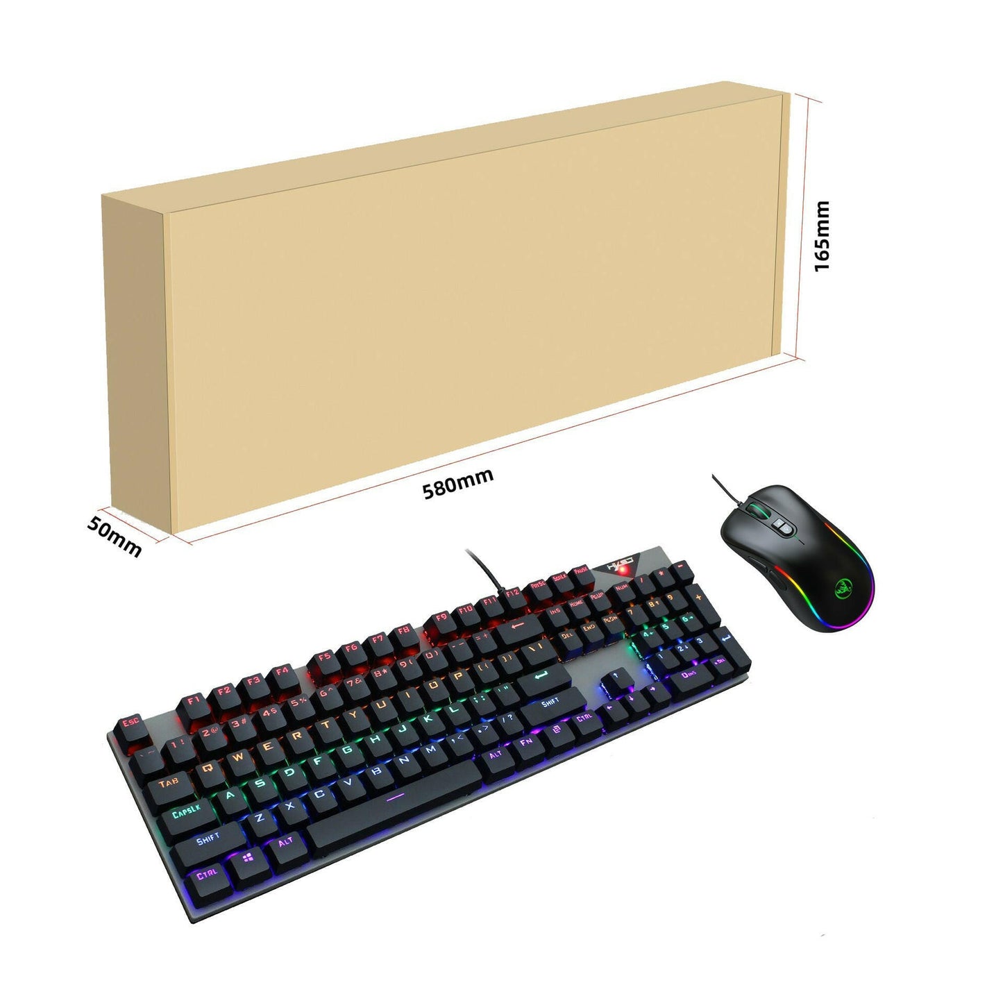 . Wired Mechanical Keyboard and Mouse Set – RGB Backlit Blue Switch - GoTypical