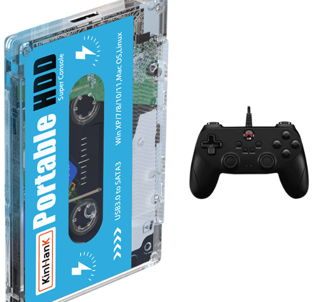 Kinhand 500G HDD Portable External Hard Drive Disk 55000 Retro Games For PSP/SEGA SATURN/Wii Gaming Card for Computer Laptop - GoTypical