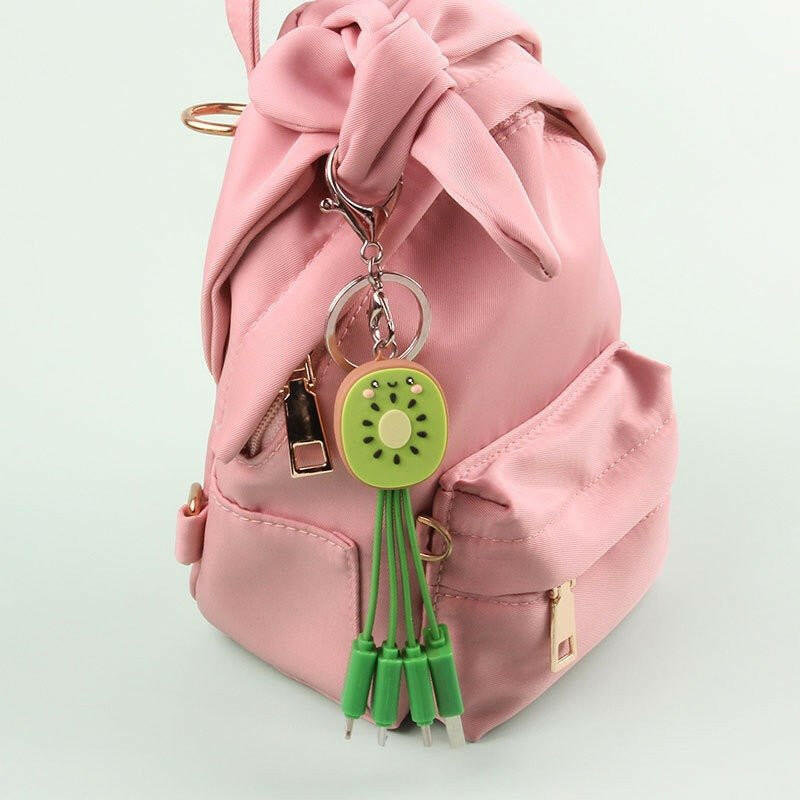 . 3-in-1 Universal Charging Cable – Kiwi Fruit Smile Keychain - GoTypical