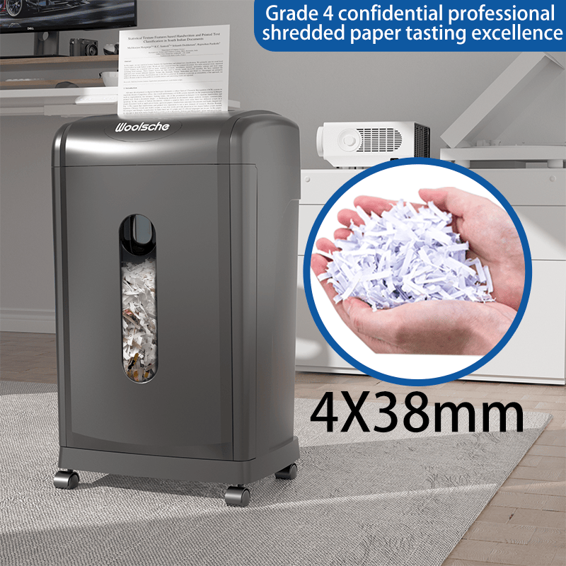 Large Capacity Heavy Duty Document Shredder 19 - Sheet Cross - Cut Paper/Credit Card Shredder with 7.93 Gallon Pullout Wastebasket & 4 Castor - GoTypical