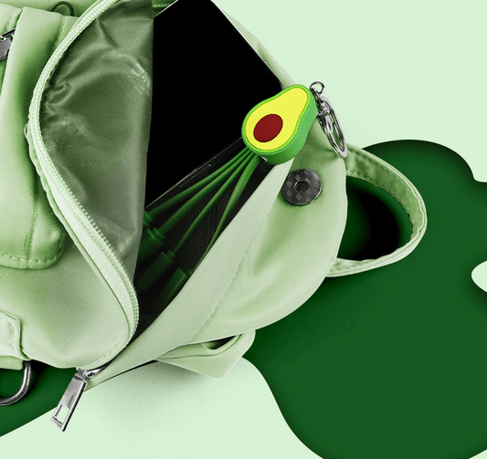 . Cartoon Avocado Phone Data Cable – PVC Fast Charging 0.15M - GoTypical