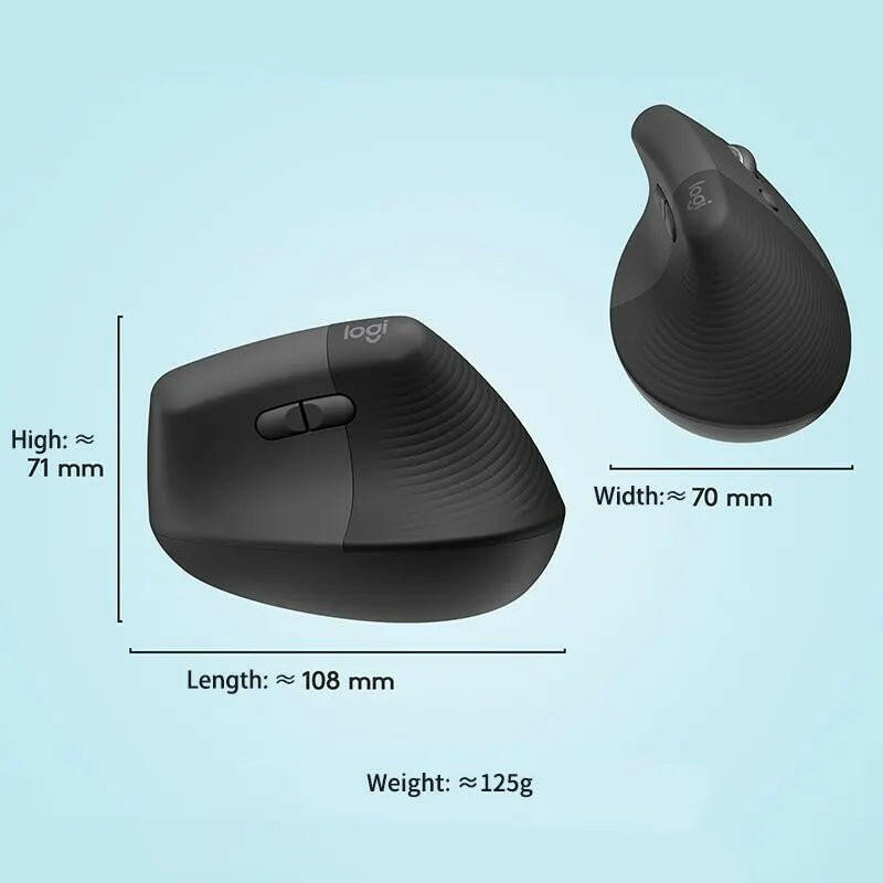 Logitech Lift Wireless Bluetooth Mouse – Ergonomic Black Office Mouse - GoTypical