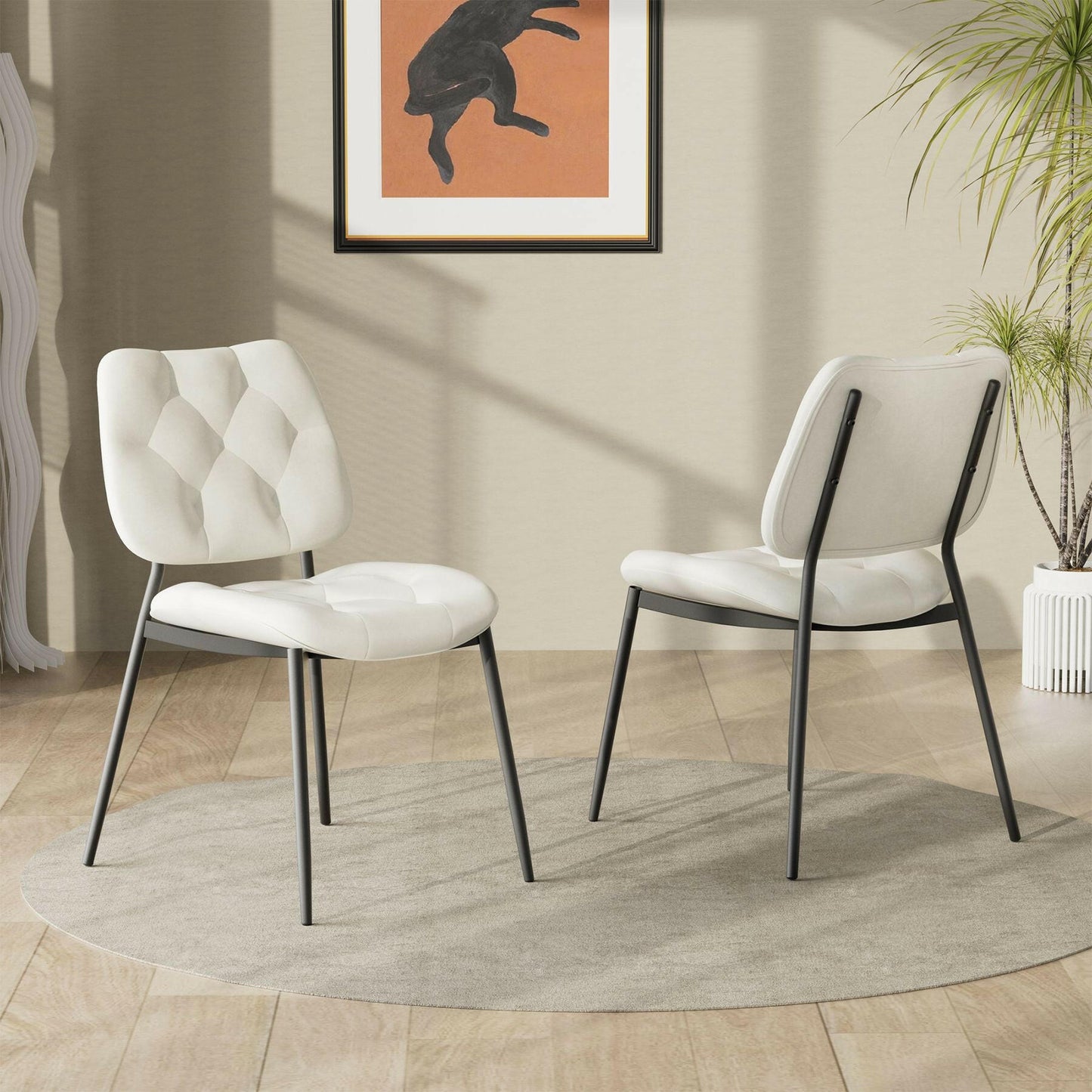 Modern Faux Leather Dining Chair - Ergonomic Design - GoTypical