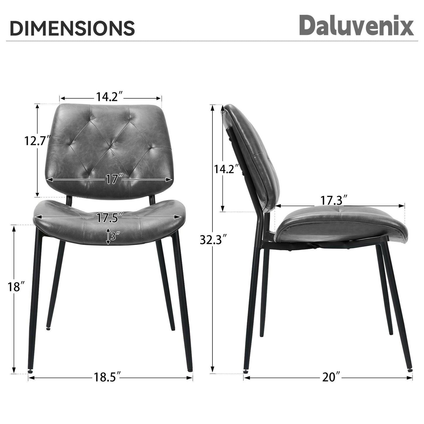 Modern Faux Leather Dining Chair - Ergonomic Design - GoTypical