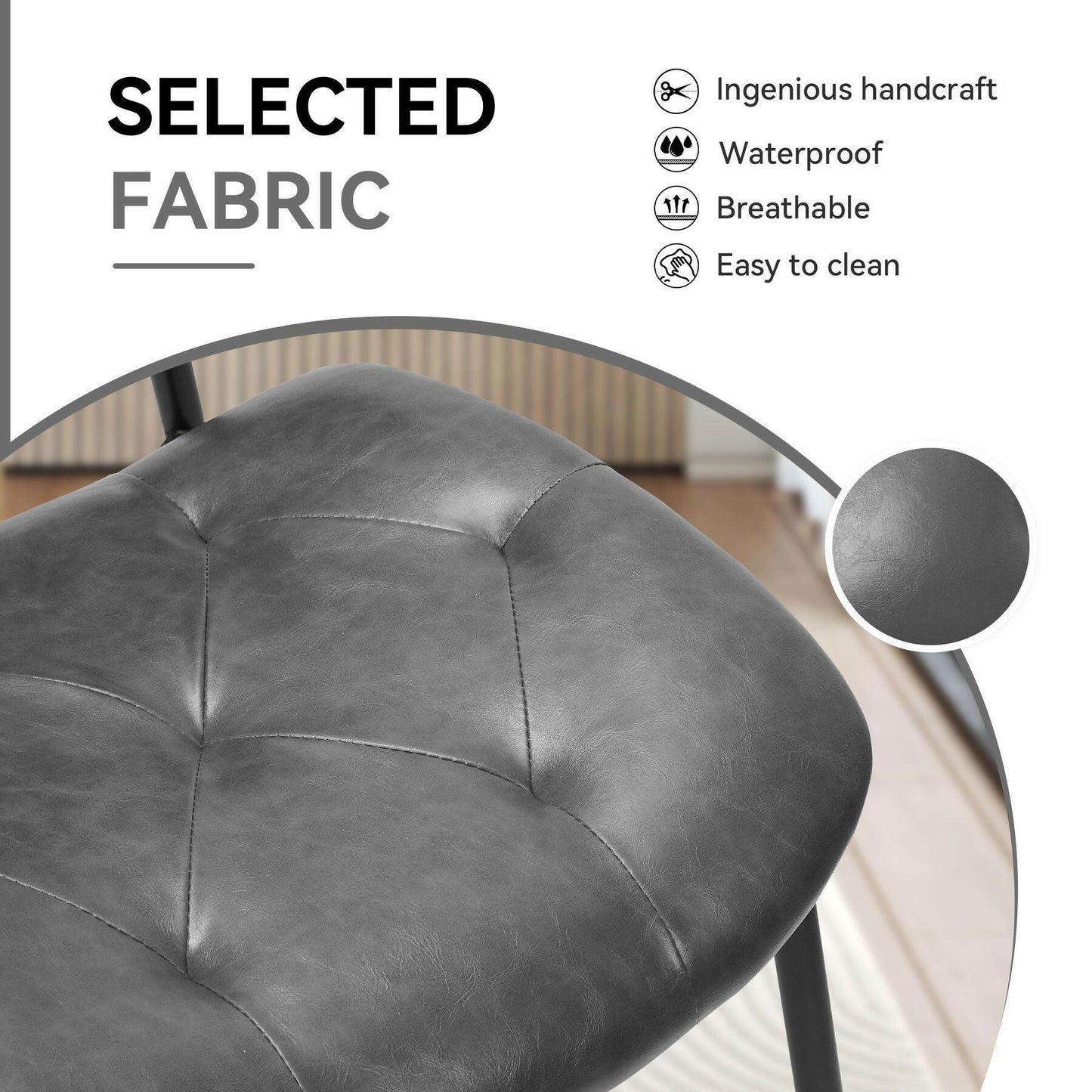Modern Faux Leather Dining Chair - Ergonomic Design - GoTypical