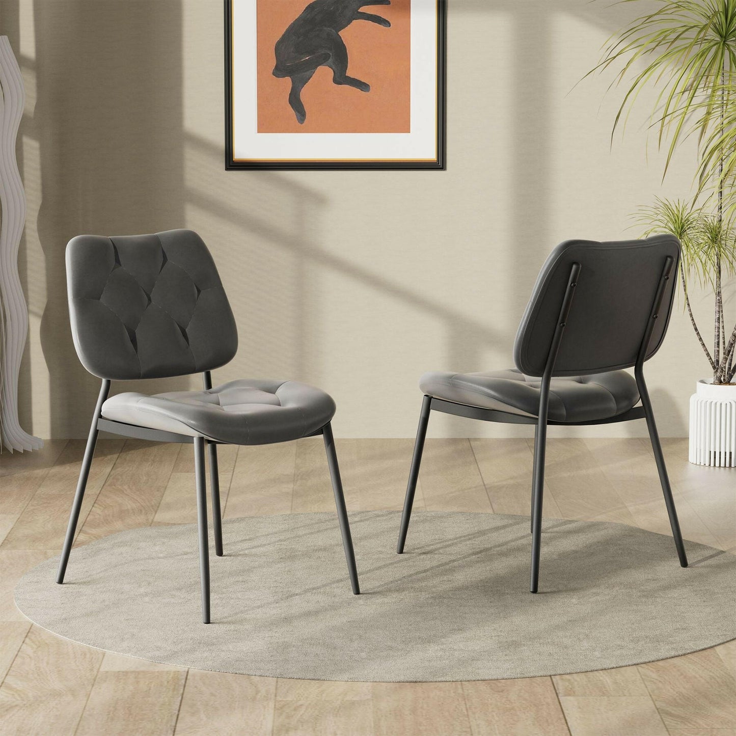 Modern Faux Leather Dining Chair - Ergonomic Design - GoTypical
