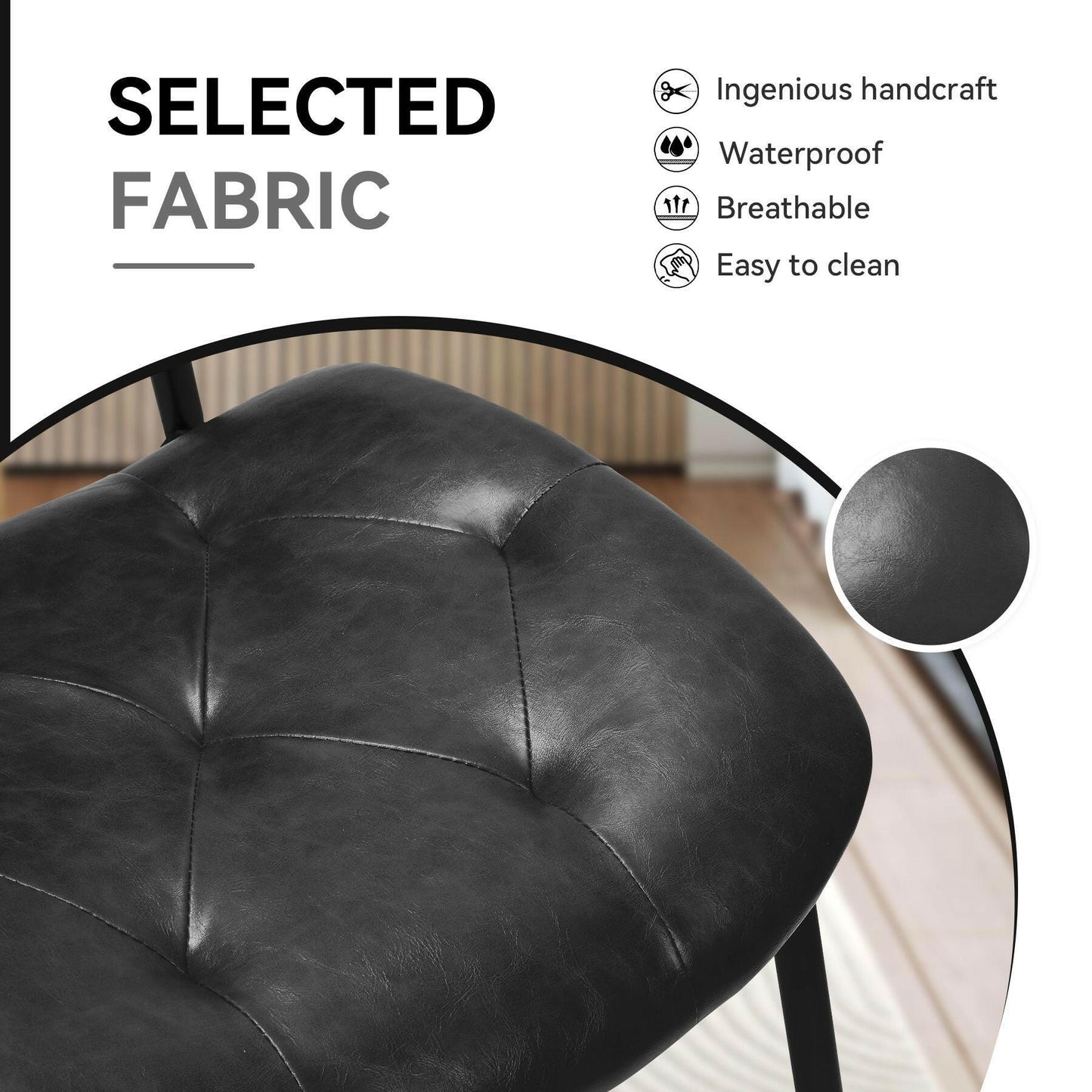 Modern Faux Leather Dining Chair - Ergonomic Design - GoTypical