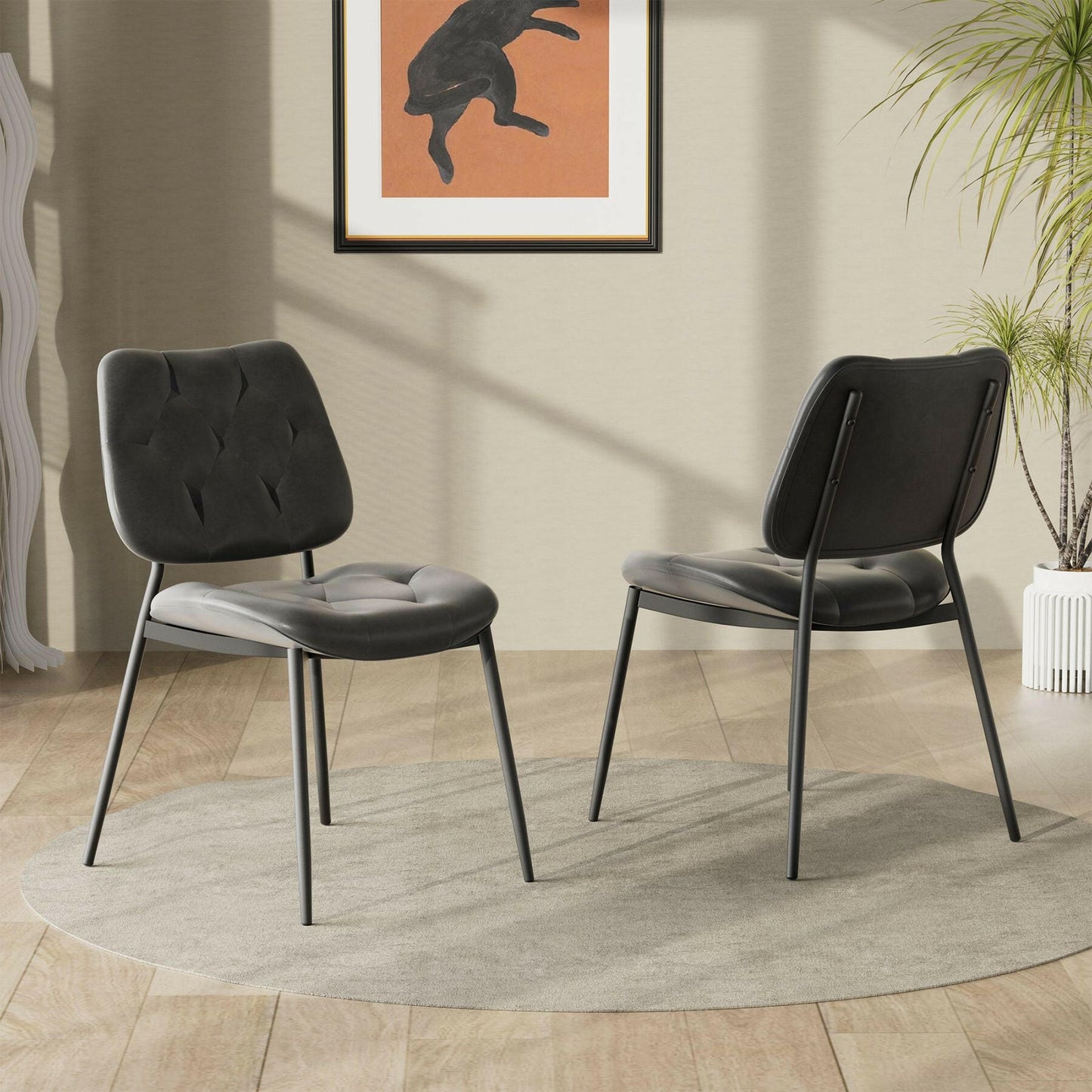 Modern Faux Leather Dining Chair - Ergonomic Design - GoTypical