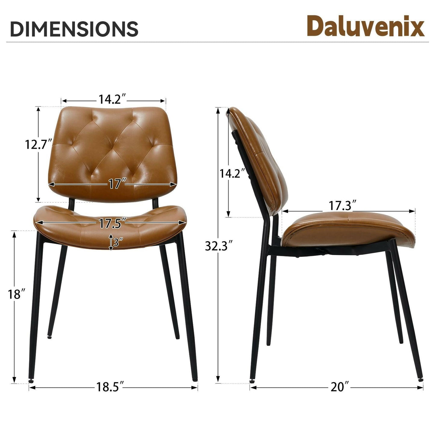 Modern Faux Leather Dining Chair - Ergonomic Design - GoTypical