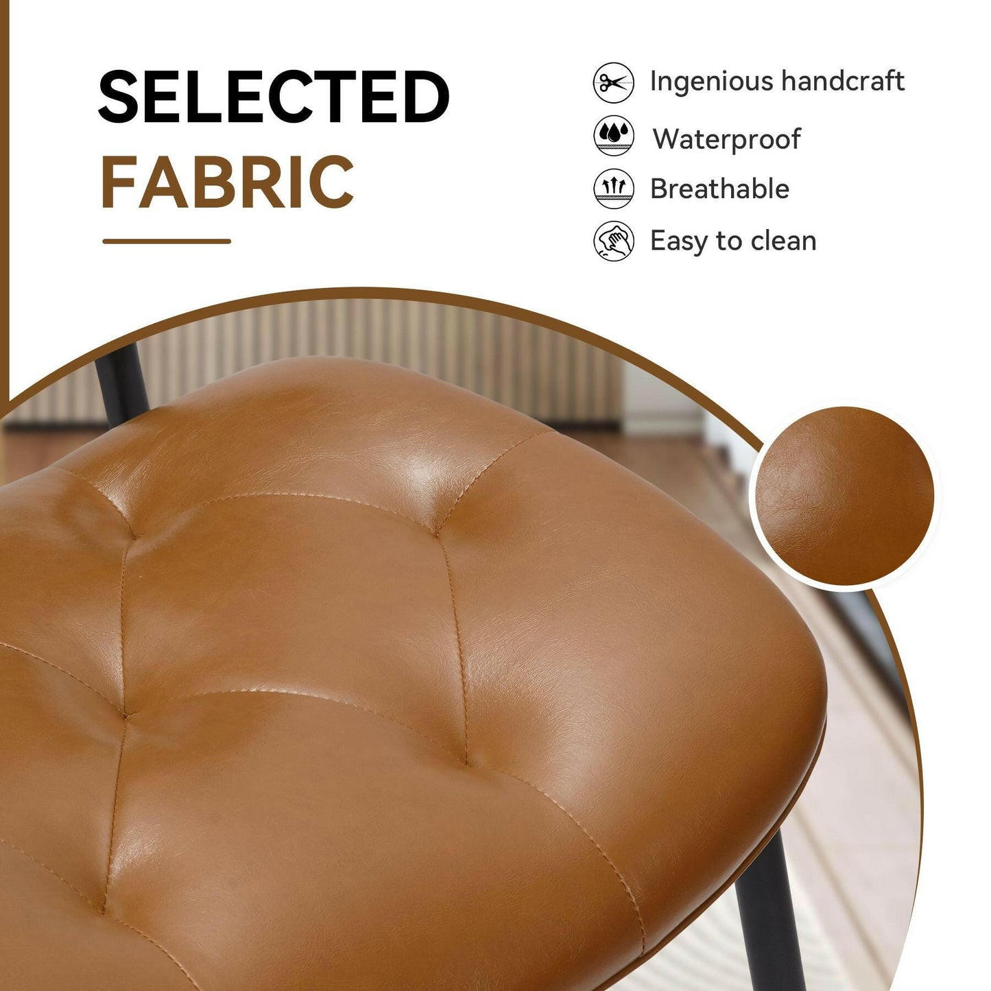 Modern Faux Leather Dining Chair - Ergonomic Design - GoTypical