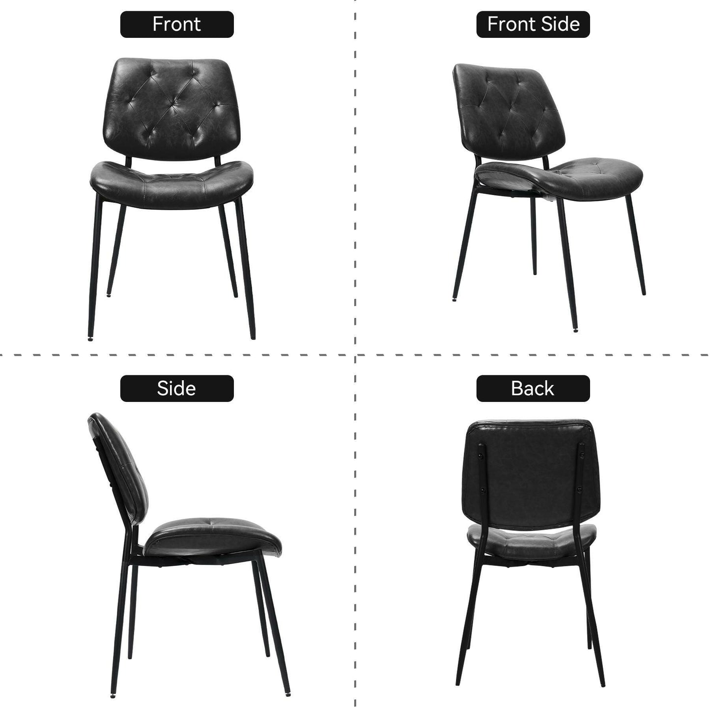 Modern Faux Leather Dining Chair - Ergonomic Design - GoTypical