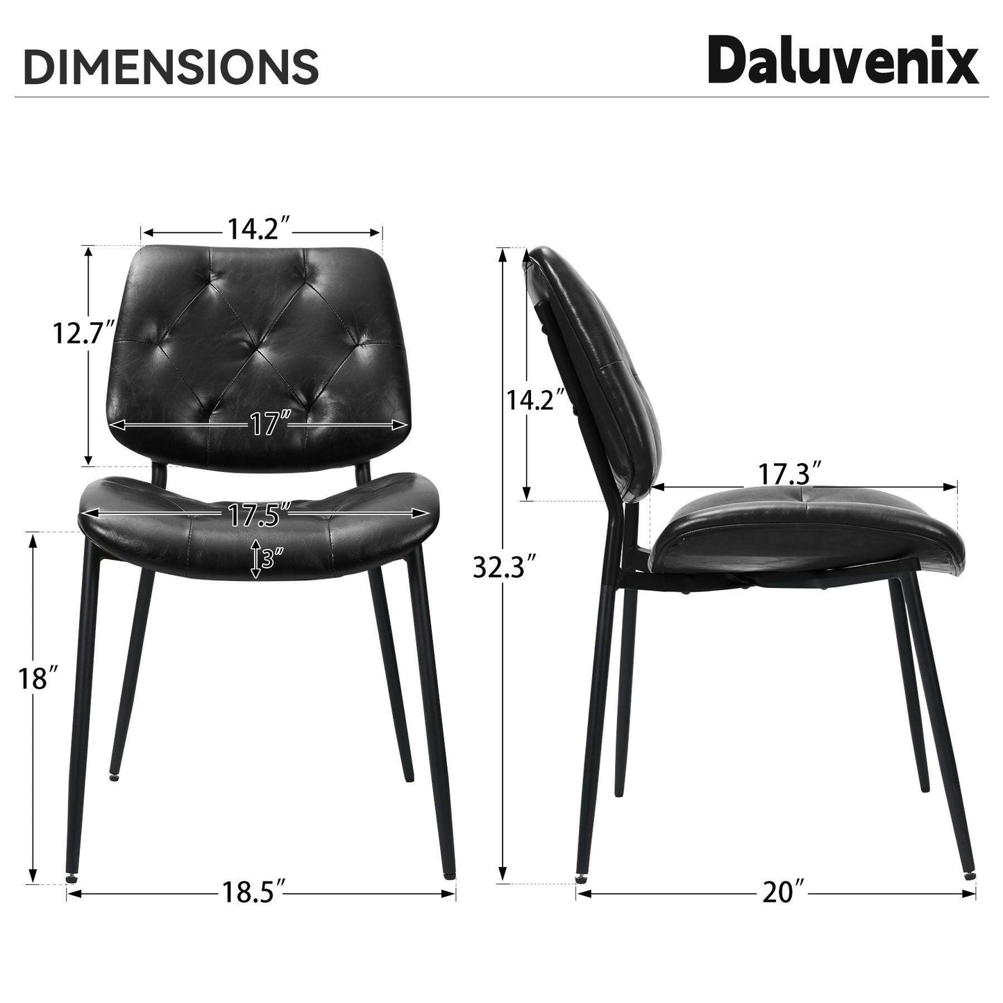 Modern Faux Leather Dining Chair - Ergonomic Design - GoTypical
