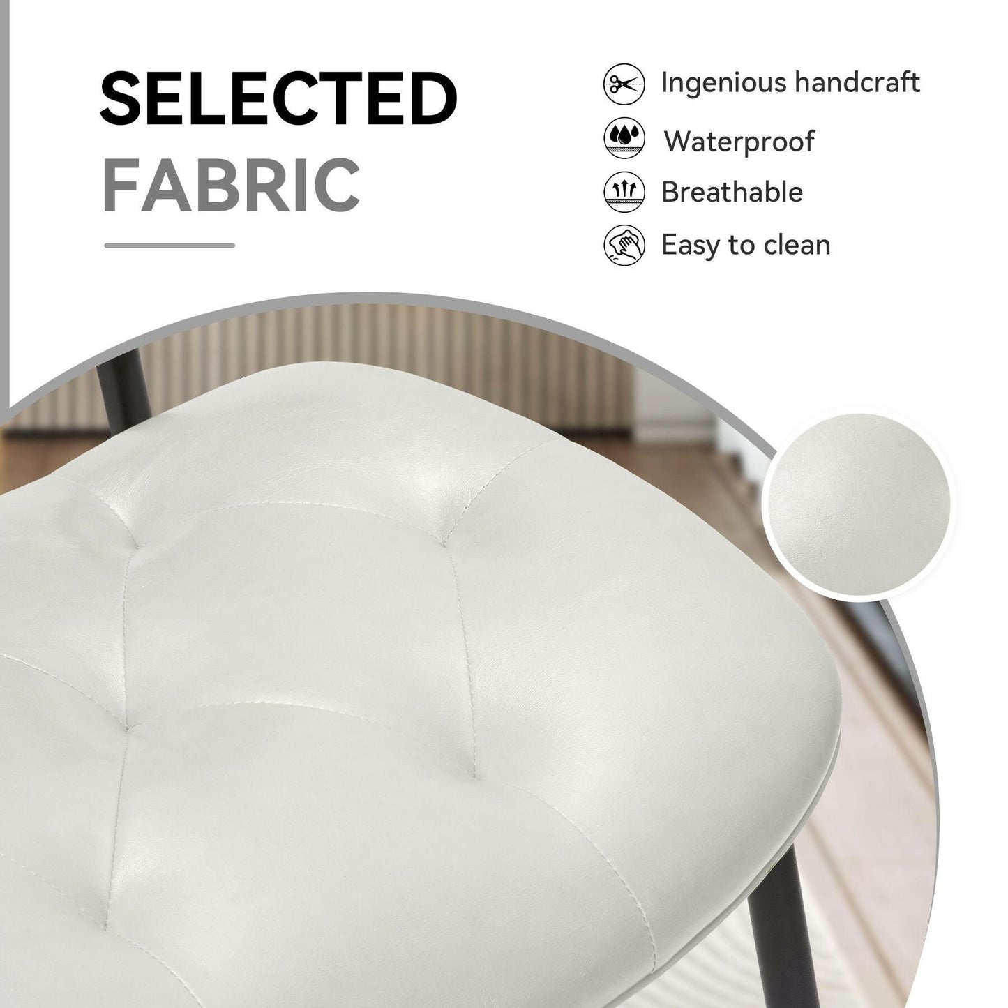 Modern Faux Leather Dining Chair - Ergonomic Design - GoTypical