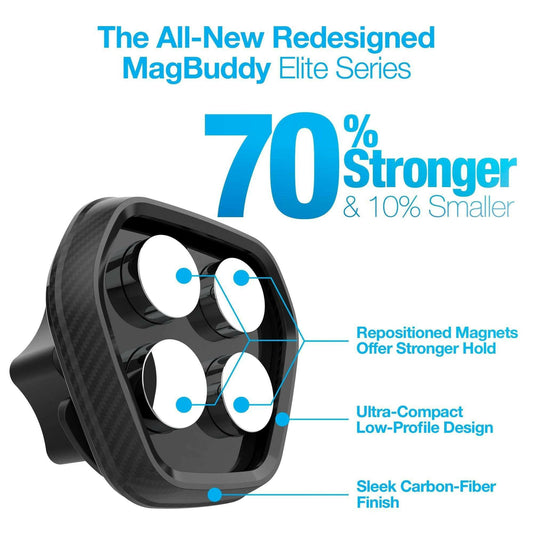 Naztech MagBuddy Elite Magnetic Windshield Mount – Carbon Fiber Finish - GoTypical