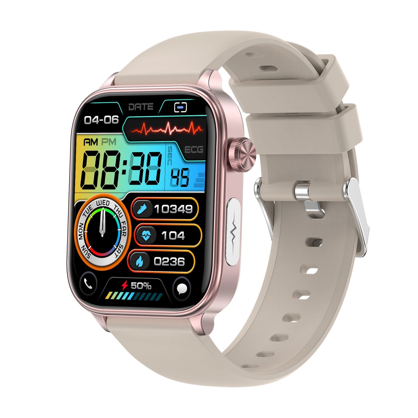 New ET570 smart watch ECG electrocardiogram Bluetooth call uric acid blood lipid blood sugar micro physical examination function - GoTypical