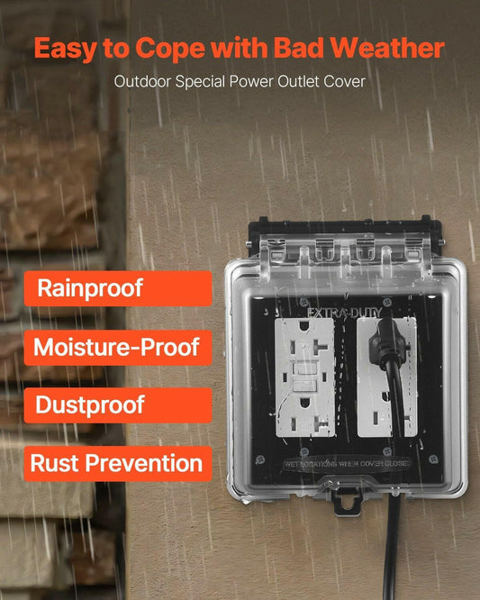 Outdoor Outlet Cover 2-Gang Lockable Weatherproof Polycarbonate – . - GoTypical