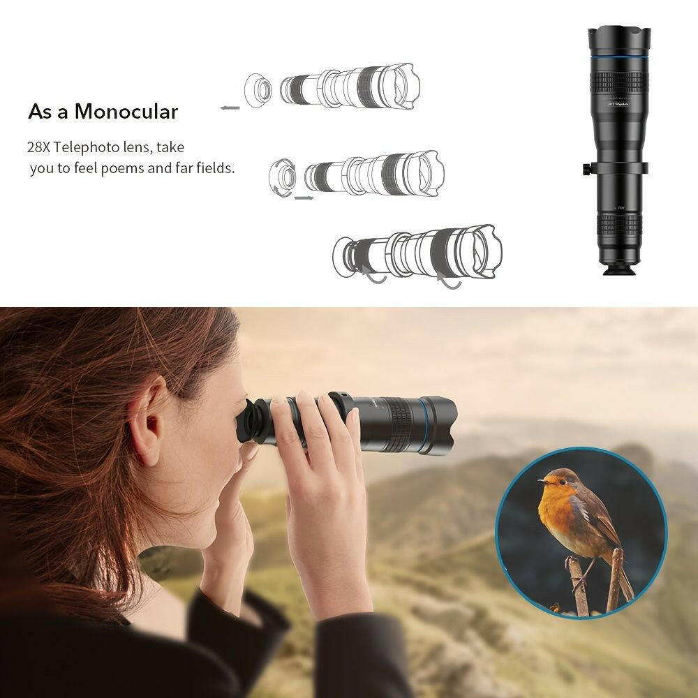 . HD 28X Telephoto Zoom Camera Lens – Professional Mobile Phone Lens - GoTypical