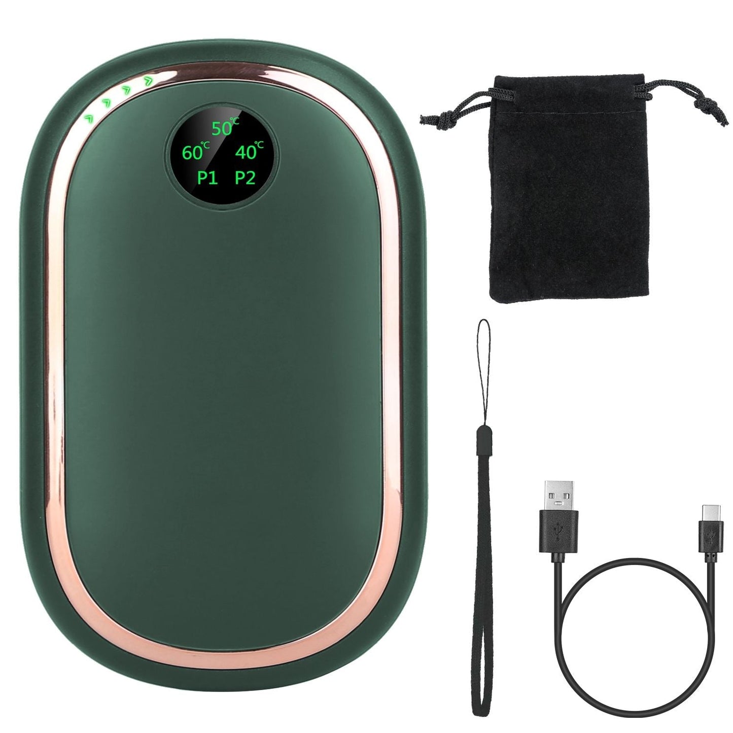 Rechargeable Hand Warmer Electric Hand Heater Portable Reusable Pocket Warmer Power Bank with Digital Display Sunset Light 3 Levels Double - sided Heating - GoTypical