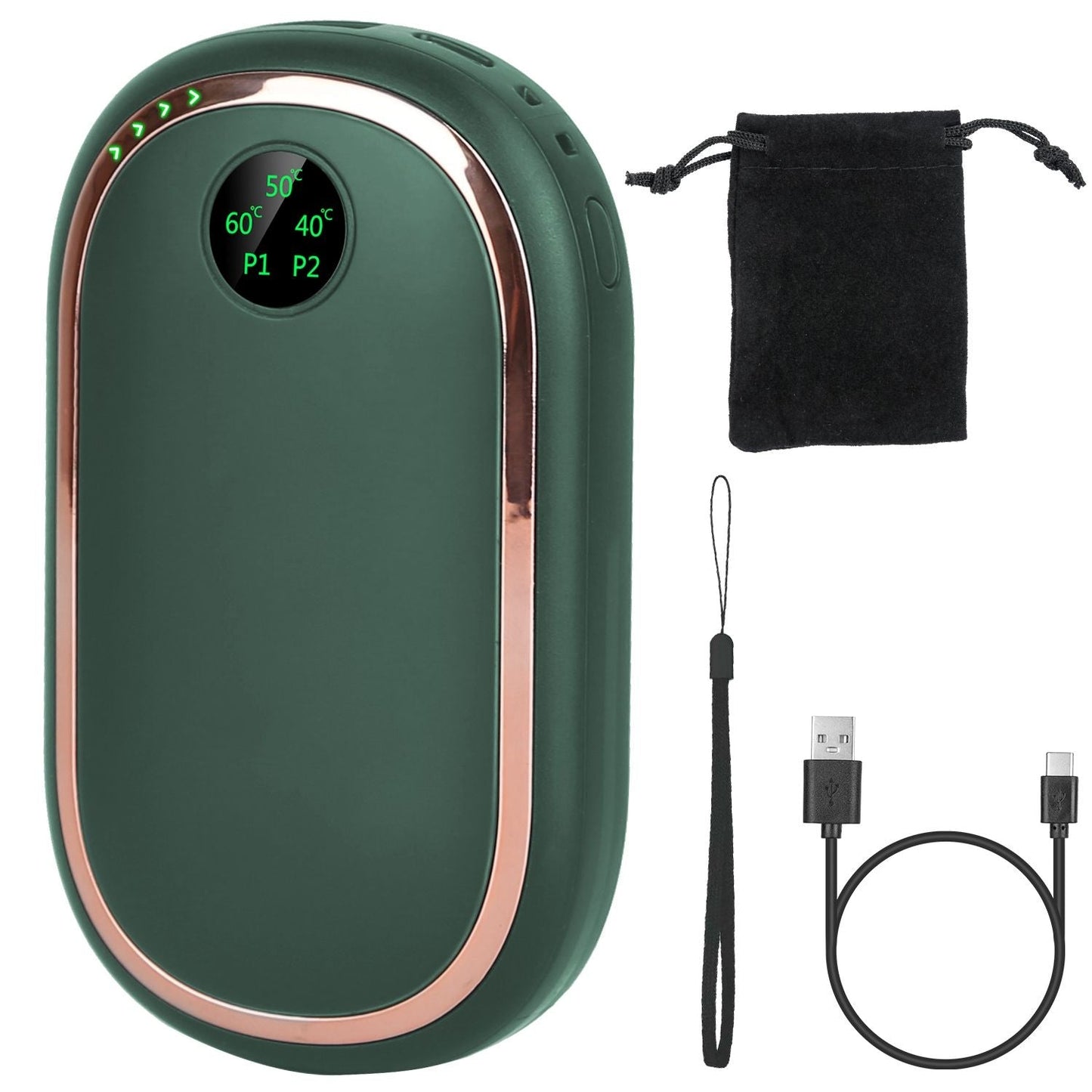 Rechargeable Hand Warmer Electric Hand Heater Portable Reusable Pocket Warmer Power Bank with Digital Display Sunset Light 3 Levels Double - sided Heating - GoTypical