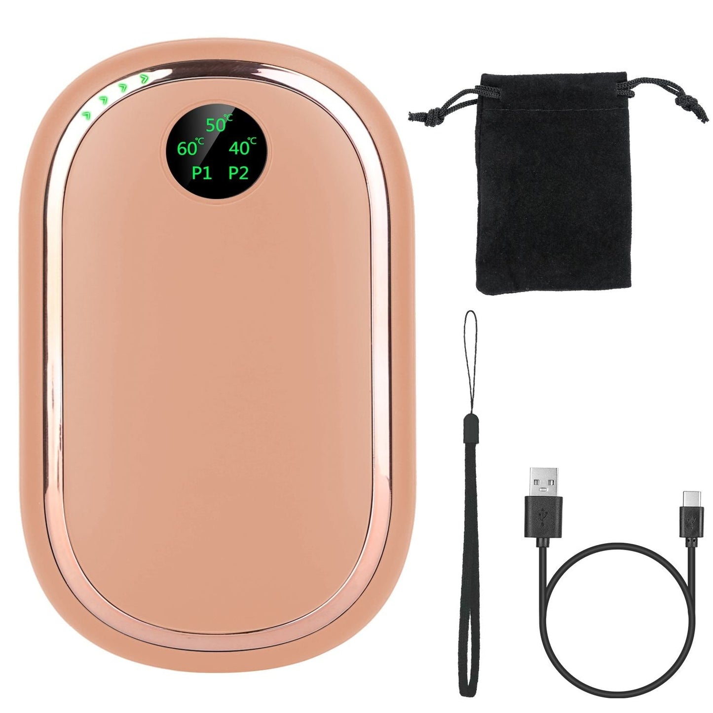 Rechargeable Hand Warmer Electric Hand Heater Portable Reusable Pocket Warmer Power Bank with Digital Display Sunset Light 3 Levels Double - sided Heating - GoTypical
