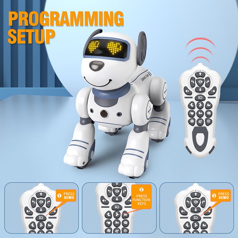 Remote Controlled Machine Dog Toy; Kids Robot; Remote Controlled Machine Dog Toy; For Kids 2 - 10 Years Old & Over; Smart & Dance Robot Toy; Animal Simulation Mini Pet Dog Robot - GoTypical
