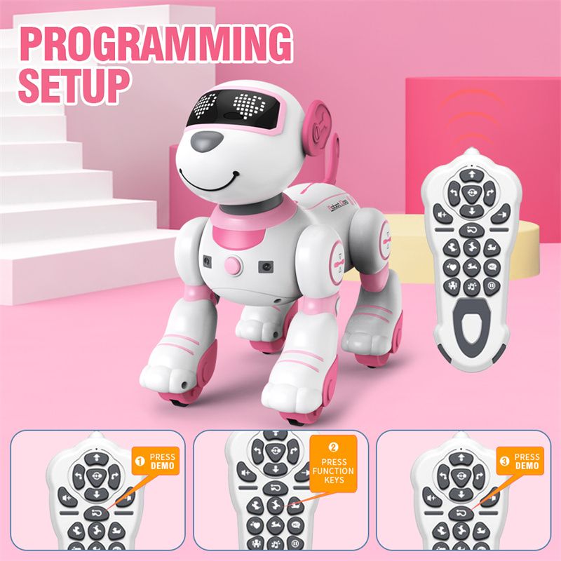 Remote Controlled Machine Dog Toy; Kids Robot; Remote Controlled Machine Dog Toy; For Kids 2 - 10 Years Old & Over; Smart & Dance Robot Toy; Animal Simulation Mini Pet Dog Robot - GoTypical