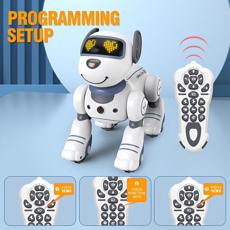 Remote Controlled Machine Dog Toy; Kids Robot; Remote Controlled Machine Dog Toy; For Kids 2 - 10 Years Old & Over; Smart & Dance Robot Toy; Animal Simulation Mini Pet Dog Robot - GoTypical