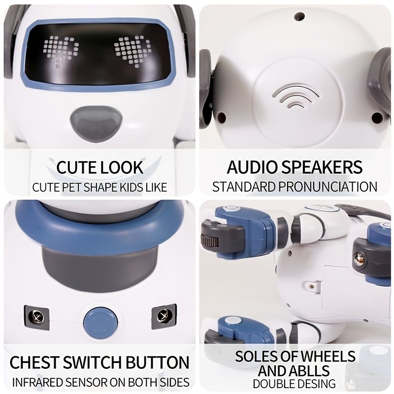 Remote Controlled Machine Dog Toy; Kids Robot; Remote Controlled Machine Dog Toy; For Kids 2 - 10 Years Old & Over; Smart & Dance Robot Toy; Animal Simulation Mini Pet Dog Robot - GoTypical