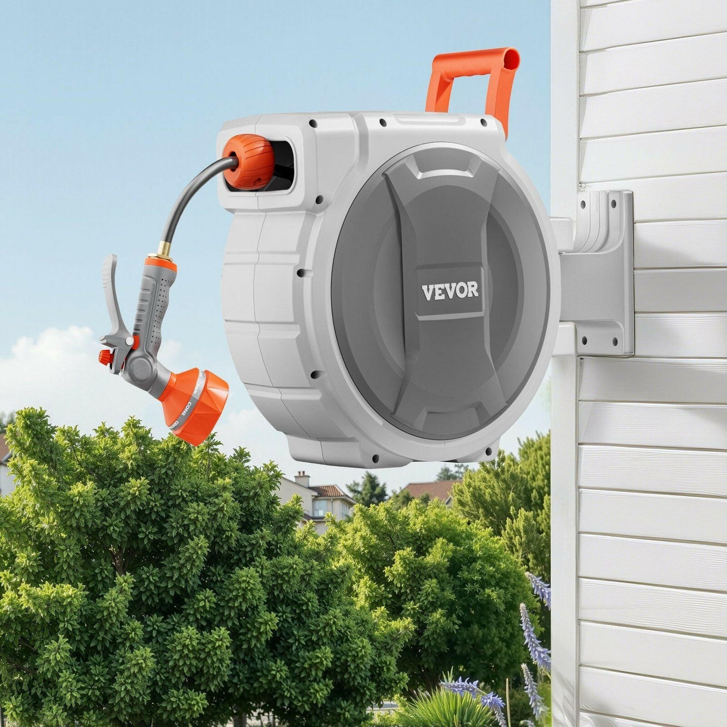 Retractable Garden Hose Reel 1/2 Inch x 84 ft Wall Mounted Garden Hose Reel - GoTypical