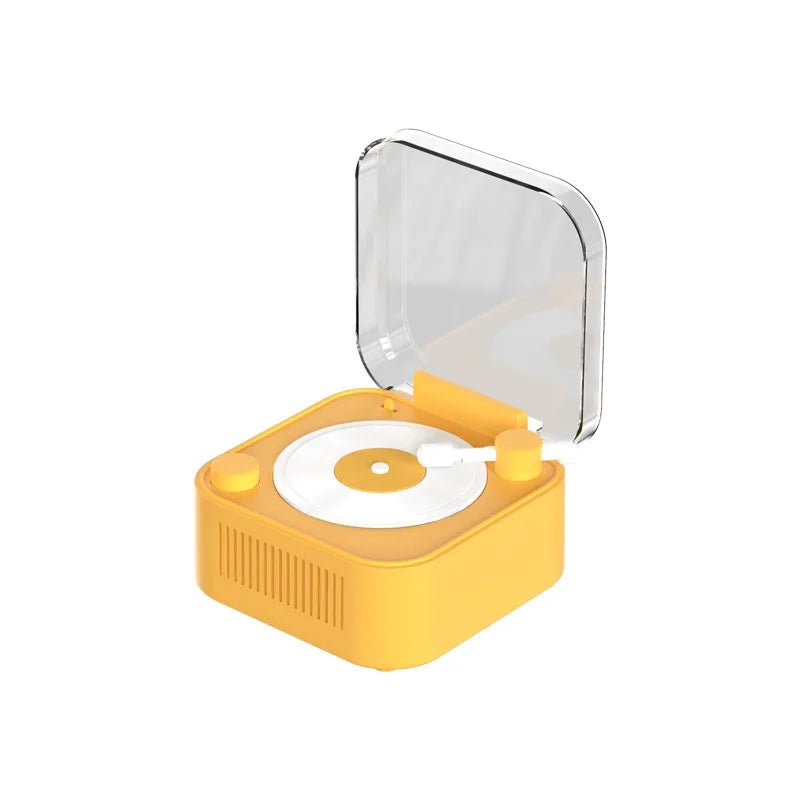 Retro Atomic Vinyl Bluetooth Speaker Hif Sound Long Battery Life Mini Record Player Rotary Speaker with Built - in Battery - GoTypical