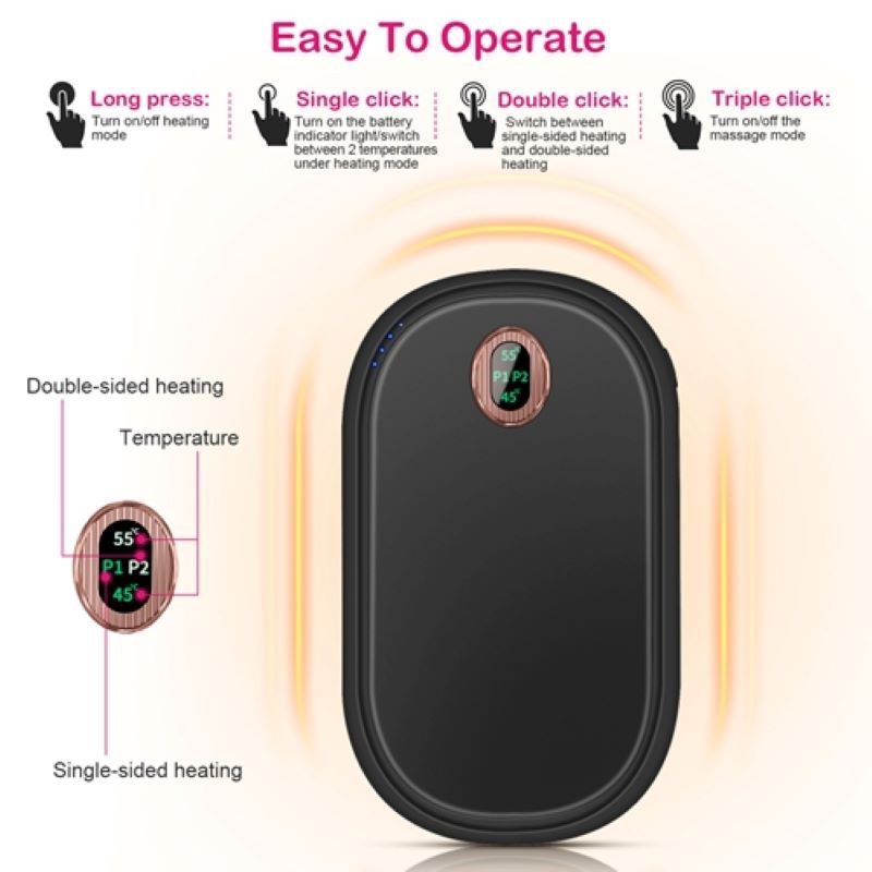 Reusable Pocket Warmer Power Bank with Digital Display - GoTypical