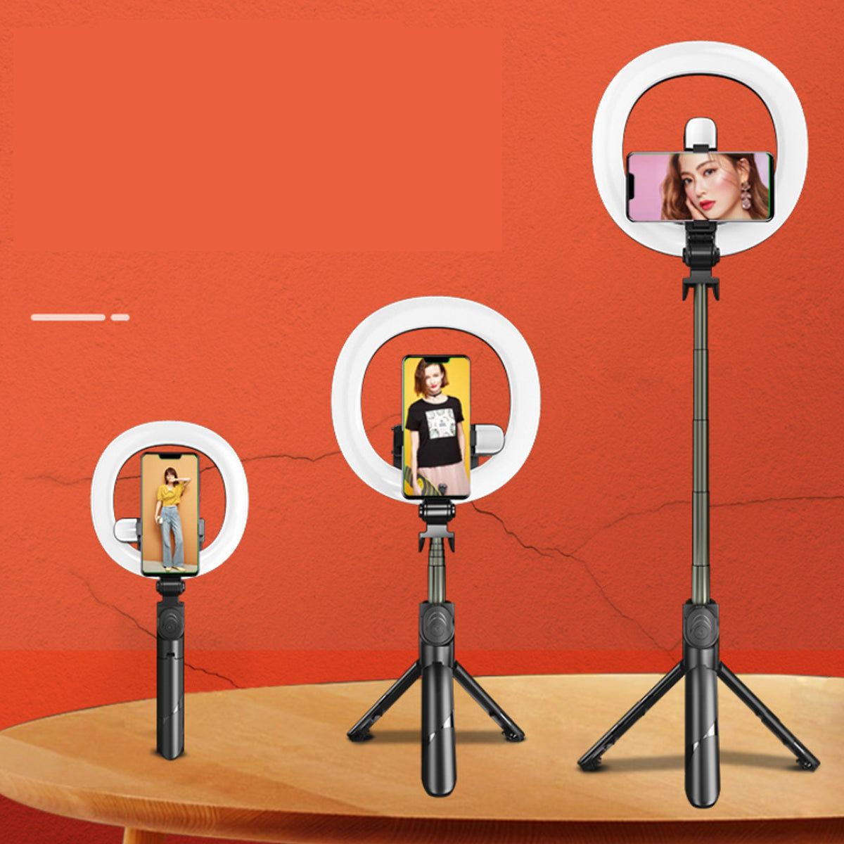 Self Video Portrait Soft Halo Light Stand With Dual LED Light And Bluetooth Remote - GoTypical