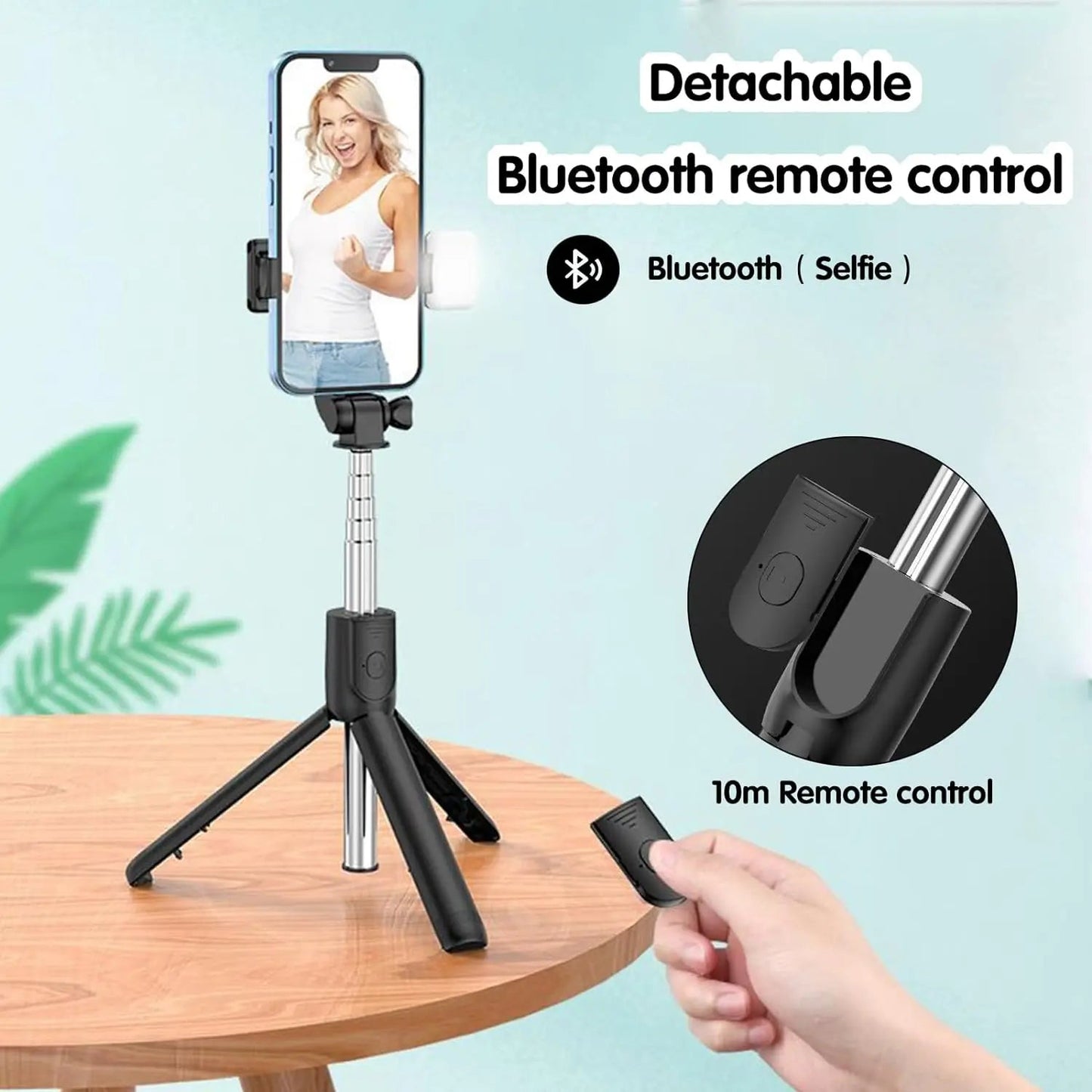 Selfie Stick with Fill Light Extendable Selfie Stick Tripod with Wireless Remote and Phone Holder Group Selfies For All phones - GoTypical