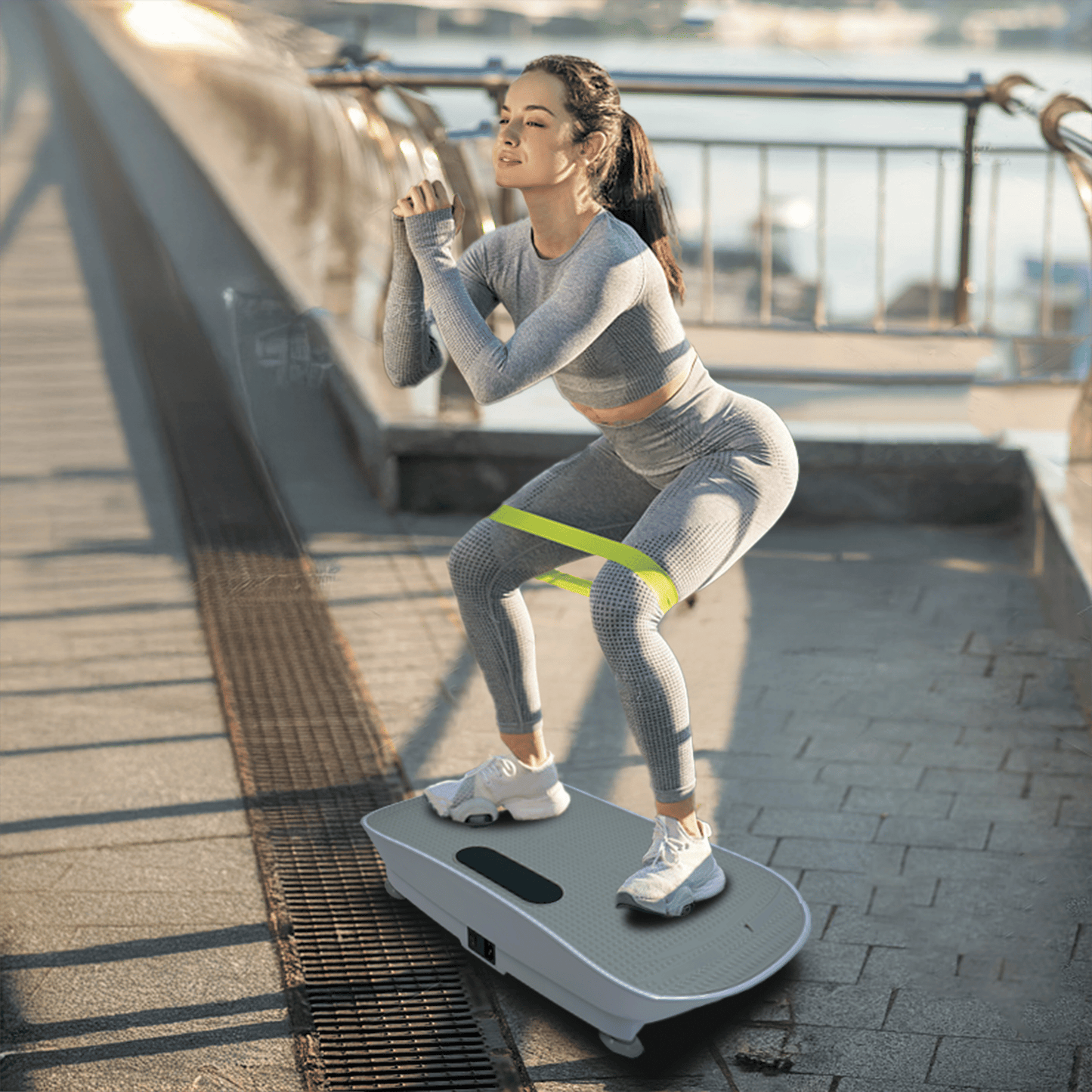 Silent Vibration Platform Crazy Fitness Massage 10 - Frequency Weight Loss & Fat Burner Body Shaking Machine For Unisex Grey033 - GoTypical
