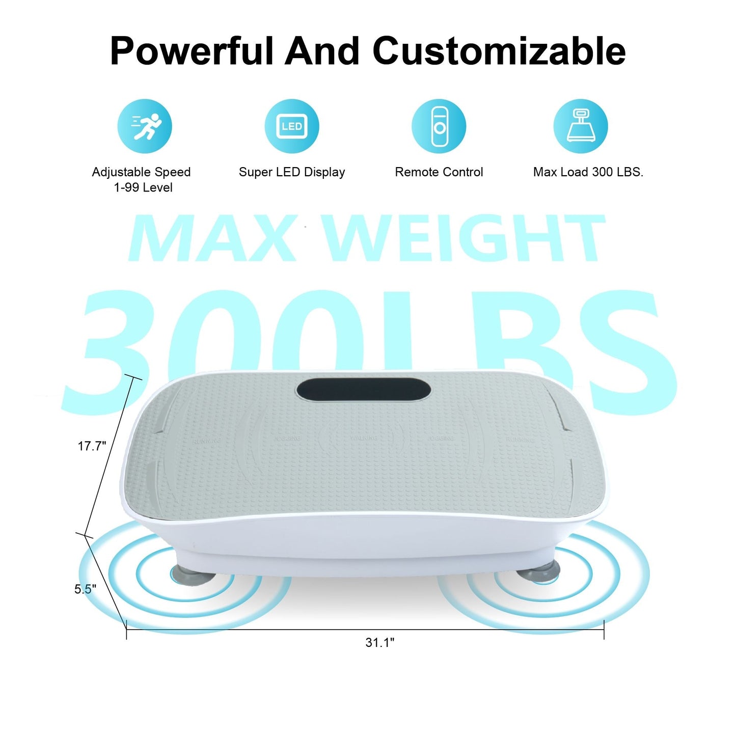 Silent Vibration Platform Crazy Fitness Massage 10 - Frequency Weight Loss & Fat Burner Body Shaking Machine For Unisex Grey033 - GoTypical