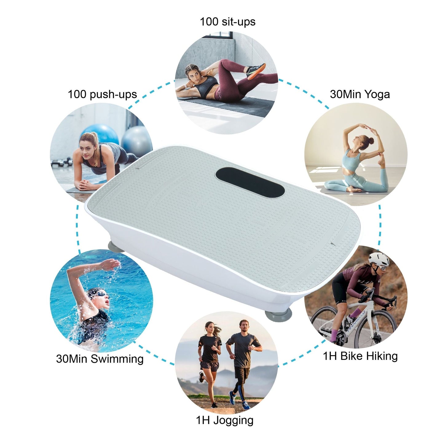 Silent Vibration Platform Crazy Fitness Massage 10 - Frequency Weight Loss & Fat Burner Body Shaking Machine For Unisex Grey033 - GoTypical