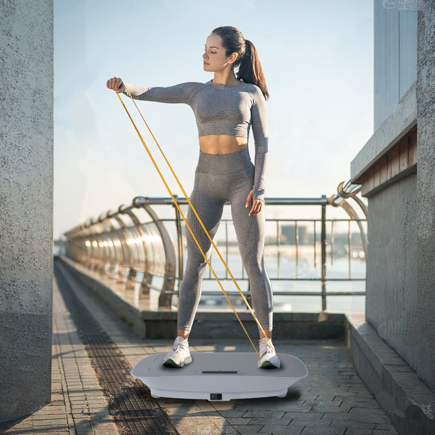 Silent Vibration Platform Crazy Fitness Massage 10 - Frequency Weight Loss & Fat Burner Body Shaking Machine For Unisex Grey033 - GoTypical