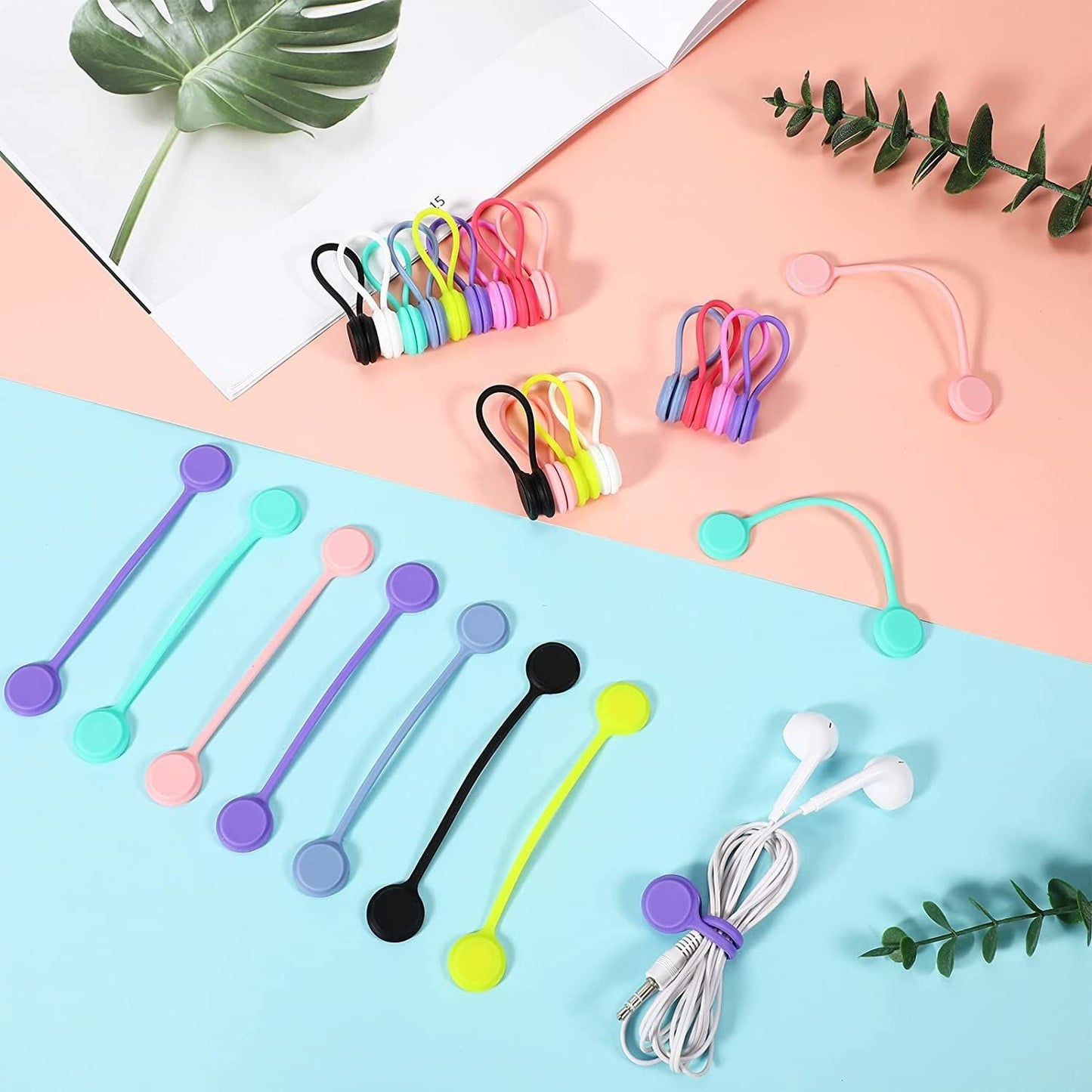 Silicone Magnet Hub; Round Identification Marks And Wire Labels For Electronics Reusable Organizer Cables; Safety Straps For Earplugs - GoTypical