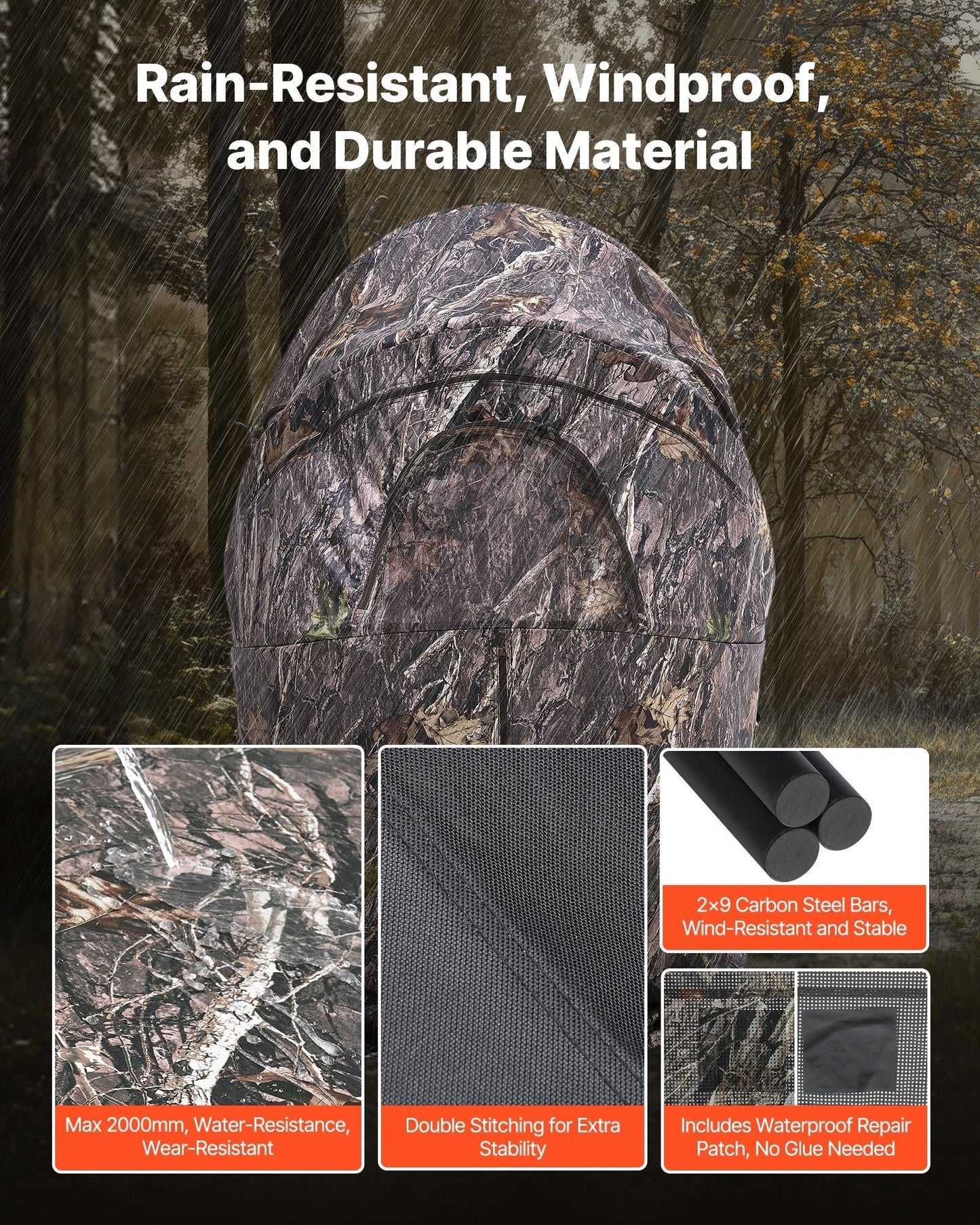 Single Person Portable Hunting Blind Ground Deer Duck Blind with Carrying Bag - GoTypical