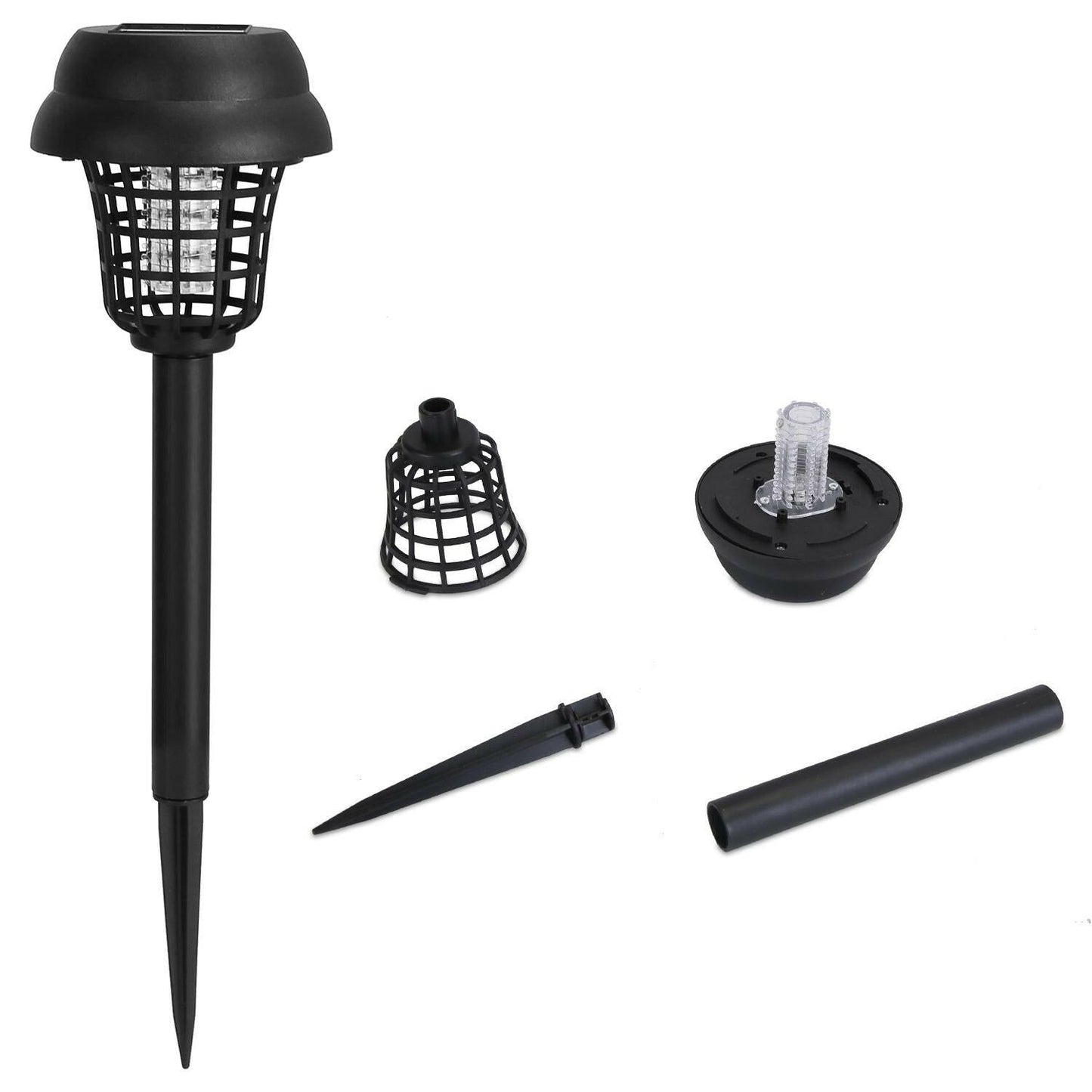 Solar Mosquito Zapper 4 - Pack – Dual Purple UV & White LED Modes, 532 V Electric Shock, Auto On/Off, 800 mAh Rechargeable Battery, Waterproof Torch for Yard, Garden, Patio - GoTypical