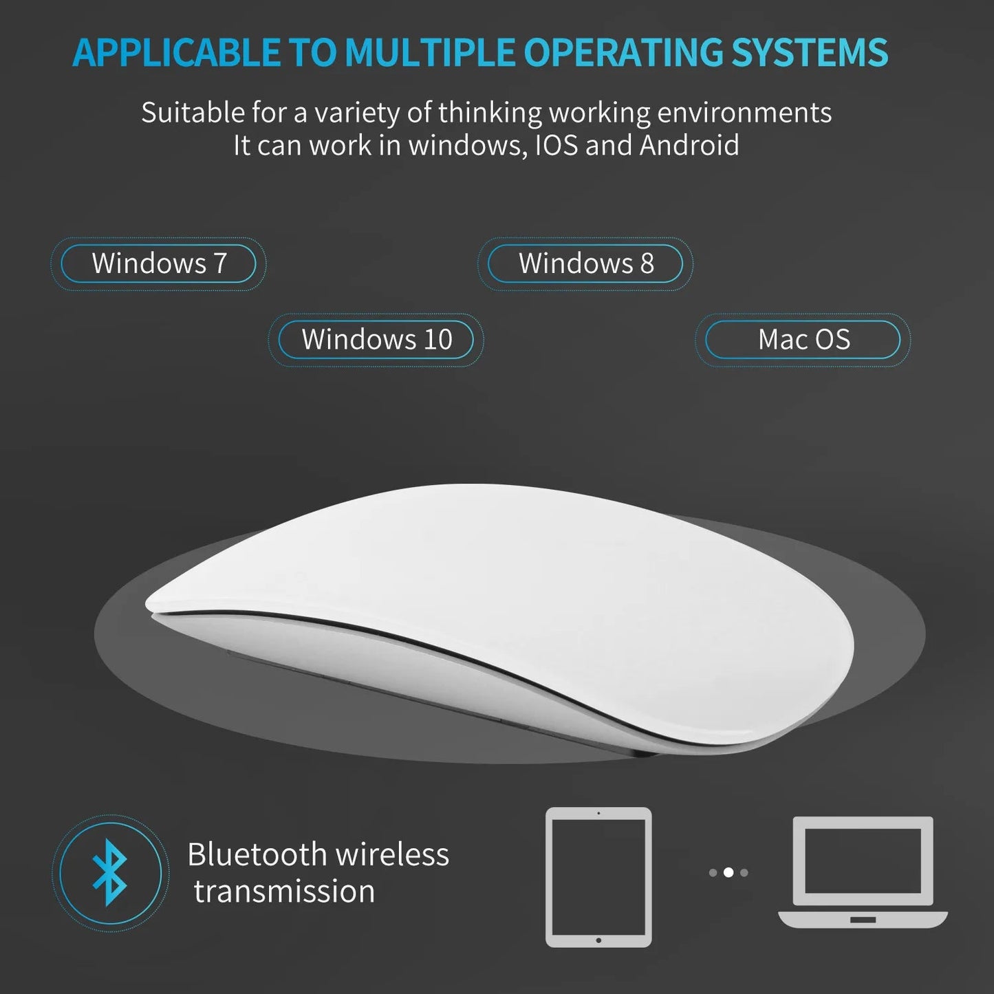 Suitable for MacBook MAC computers iPad magic mouse touch charging Bluetooth mouse - GoTypical